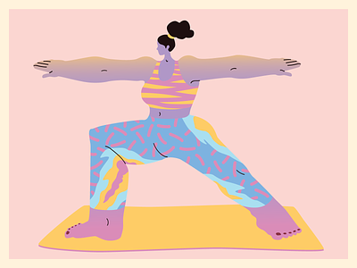 psychedelic yogini no 10 2d art character color design flat illustration minimal vector web website yoga
