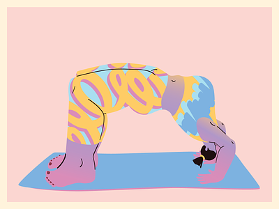 psychedelic yogini no 11 2d art character color design flat illustration minimal vector web website yoga