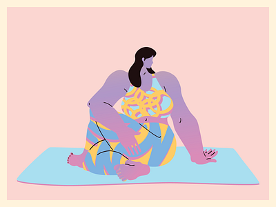 psychedelic yogini no 12 2d art character color design flat illustration minimal vector web website yoga