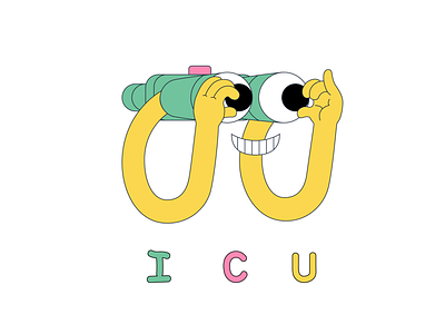I C U 2d character design digital flat illustration minimal ui vector web