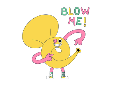 blow me! 2d character design digital flat illustration minimal ui vector web