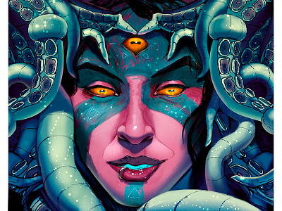 Cthulhu Queens - Priestess chthulhu hp lovecraft occult octopus priestess tentacles third eye tribal