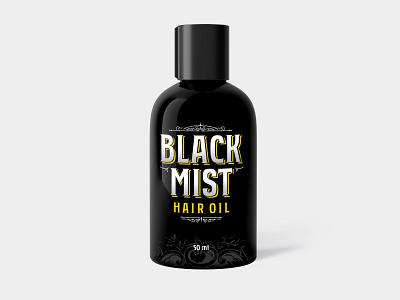 Black Mist - Hair Oil bottle label branding creative logo design logo design identity packaging