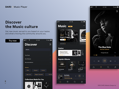 Music Player App | Dark Mode