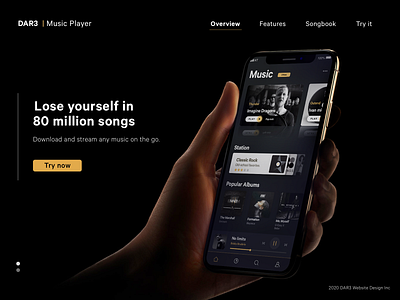 Music Player App | Dark ui app branding cards cards ui dark ui design minimal music app music player ui uidesign