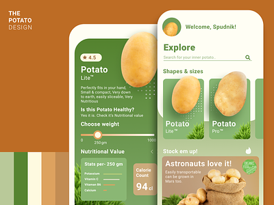 For the love of Potato | App design app branding cards ui creative design design app health app inspiration minimal mobile ui ui design uidesign ux