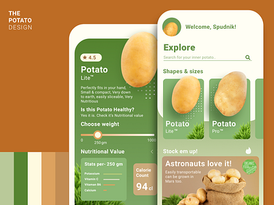 For the love of Potato | App design