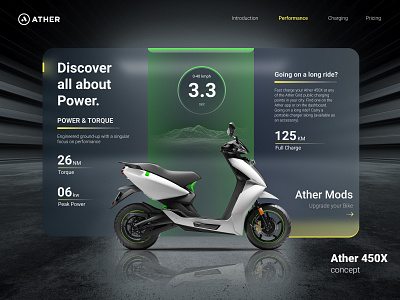 Ather Bike | Web Design UI ather bike bikes branding dailyui dark ui design electric futuristic minimal ui uidesign