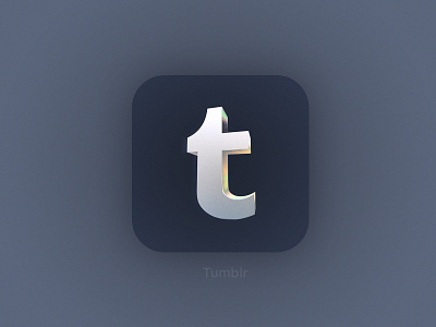 Tumblr App Icon 3d app design ios playoff redesign text tumblr tumblr website typography vector