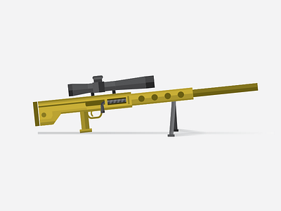 Sniper Rifle 2d app clean design flat game graphic illustration illustrator sketch sniper vector