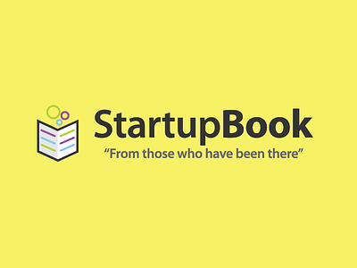 StartupBook 2d book colorful design flat logo startup