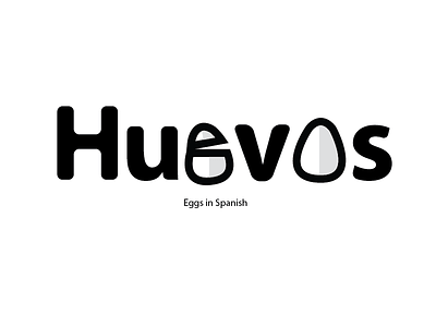 Huevos = Eggs in spanish design eggs espanol huevos logo spanish wordplay