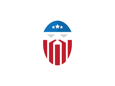 American Beard (Flag and Man) 2d american design flat illustration logo simple usa