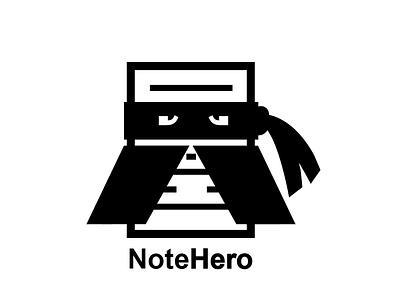 NoteHero 2d design flat hero illustrator logo note superhero