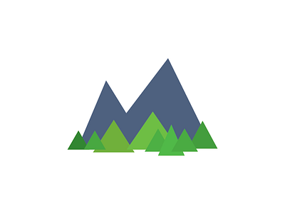 M for Mountain 2d design green illustration m monogram mountain simple tree
