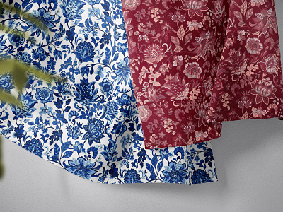 Vintage Fabric Prints blue chintz fashion floral furnishing illustration pattern photoshop seamless textile textile design vintage