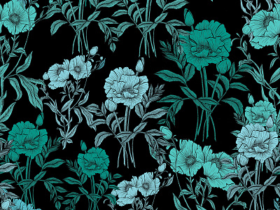 Blue Poppies floral Pattern blue fashion floral handmade illustration pattern pattern a day pattern design photoshop seamless textile textile design textile pattern