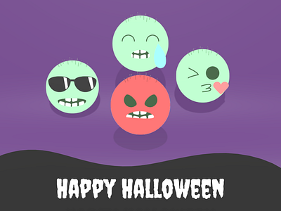 Halloween Emojis : Zombie design emoji emojis festival graphic design halloween icon illustration ui