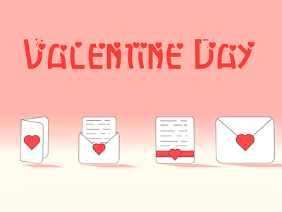 Valentine Icon Pack : Letter graphic design letter