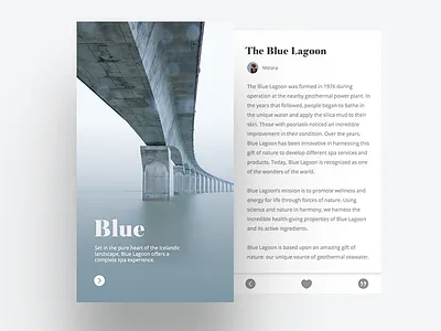 Blue Lagoon App Concept app font lagoon minimal nature sans serif serif typography ui ux water