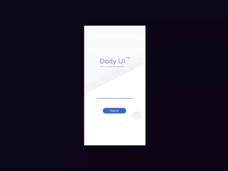 Daily UI Registration adobexd aftereffect daily ui gif regtration ui