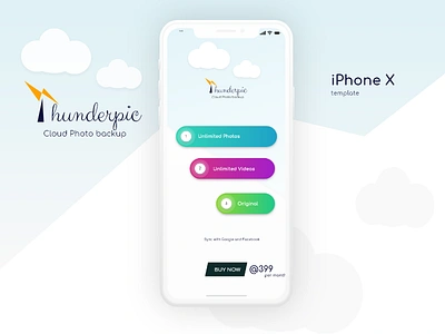 Thunder Pic Cloud Photo Backup adobexd app backup cloud design intro photo plans ui