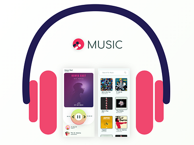 I-U Music adobexd brand design headphone iphonex logo music music app player typography ui vector