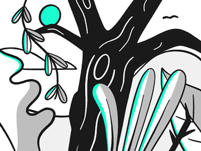 Plants black cloud dribbble exotic forest grow hills jungle leaf outdoors overgrown plant plants shot sketch tree white