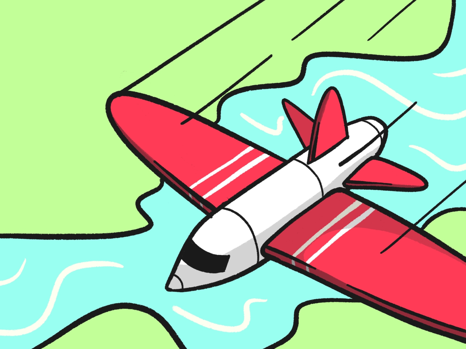 Gliding air dribbble fast flat fly holiday icon illustration jet land plane sea shot sketch sky stroke travel vector zoom