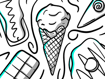 Pudding club bun cheesecake cone cream dessert dribbble flat food ice cream icon illustration junk food pudding shot stroke sugar vector