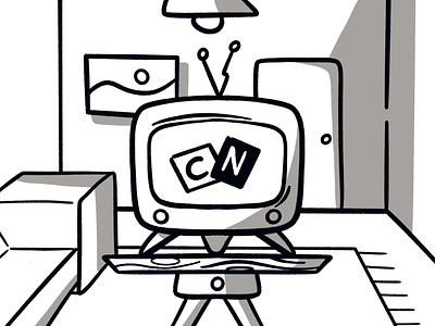 Good old days cartoon network cartoons channel digital dribbble flat home icon illustration lounge network point of view shot show sofa stroke tv show vector