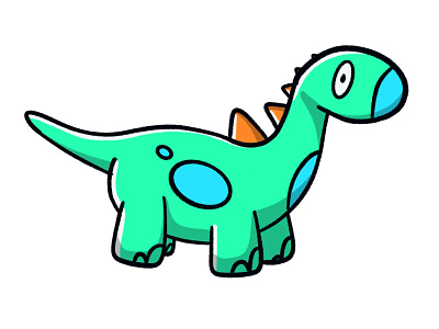 Dinosaur character colour dead dino dinosaur dribbble extinct flat green history icon illustration old playful shot sketch stroke vector