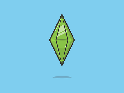 The Sims adobe computer diamond flat games graphic green illustration sims stroke vector