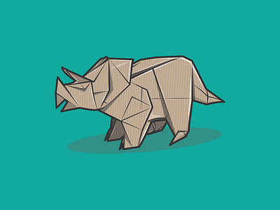 Origami triceratops