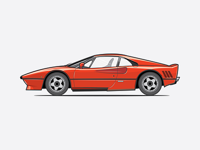 Ferrari 288 car dribbble ferrari flat icons illustration illustrator print red shot travel vector