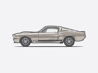 Ford Shelby GT car dribbble flat ford icons illustration illustrator metal mustang shot travel vector