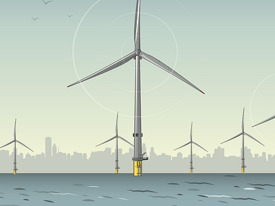 Burbo Bank Wind Farm city dribbble energy farm illustration landscaper power sea shot stroke turbine wind