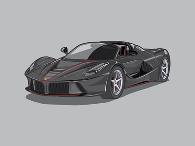 Ferrari Aperta car dribbble fast ferrari flat icon illustration race shot sport stroke travel