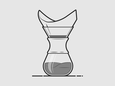 Pour over coffee dribbble drink filter flat food glass hot icon illustration pour shot