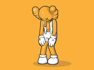 KAWS Doll character doll dribbble figure flat icon illustration kaws shot toy vector walk