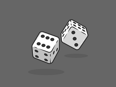 Roll the dice dice dribbble flat gamble icon illustration numbers roll shot stroke vector