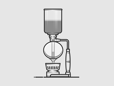 Siphon boil caffeine coffee dribbble drink flat grey hot icon illustration shot stroke