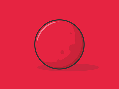 Simple shapes ball bounce circle colour dribbble flat icon play red round shot vector