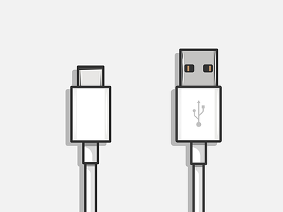 USB types apple cable computer dribbble flat icon illustration shot stroke technology usb vector