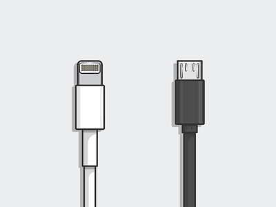 Apple vs Android android apple call charger dribbble flat icon phone shot technology vector