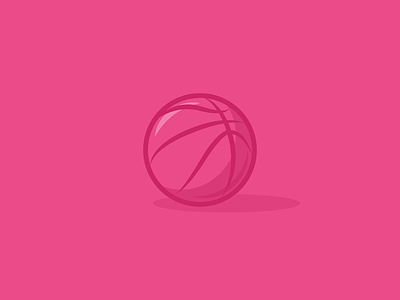 Dribbble ball basketball colour dribbble icon illustration pink play shot sports stroke vector