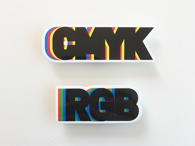 CMYK & RGB cmyk colour digital dribbble dribbblers icon print rgb sticker stickers type typography