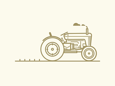 Tractor crop dribbble farm field flat food icon illustration plow shot tractor wheat