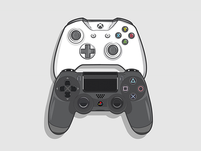 Which one are you? controller dribbble flat game icon illustration play playstation shot vector video xbox