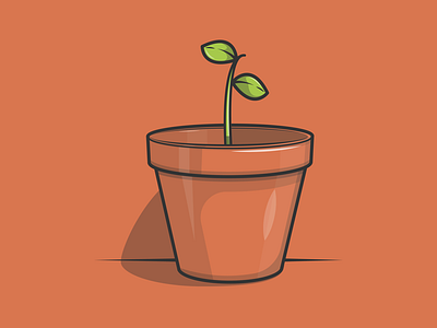 Late bloomer dribbble flat flower green grow icon illustration plant pot shot sun vector